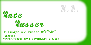 mate musser business card